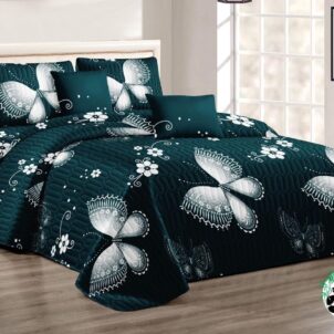 5 Piece Quilt Set Size: Queen-King Includes 1x quilt, 2x continental pillowcases and 2x standard pillowcases.