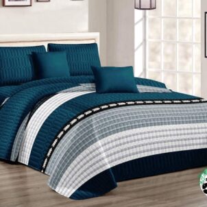 5 Piece Quilt Set (Queen-King) (Design 15)