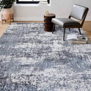 A 2-meter by 1.5-meter carpet featuring a beautifully washed-out design, blending soft shades of blue, grey, and white. The subtle, muted tones create a calming and modern aesthetic, ideal for complementing contemporary interior spaces.
