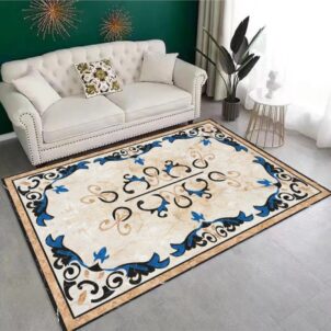Elegant carpet featuring a timeless pattern in soft, neutral colours.