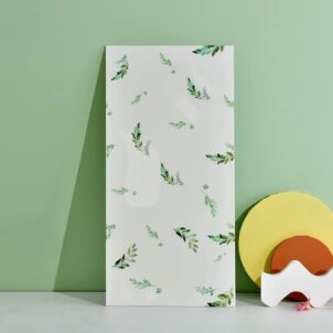 30x60 cm wall sticker in white with green leaves, used for wall decoration, bringing a fresh, natural vibe to any room with its botanical design.