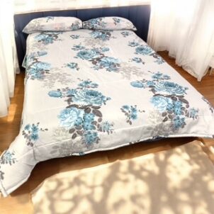 Elevate your bedroom with the perfect blend of comfort and style. This luxury microfiber comforter is designed with ultra-soft, breathable microfiber that feels light yet cozy—ideal for year-round use. The premium down-alternative fill adds plush warmth without the bulk, ensuring a restful sleep every night. Available in a stunning variety of prints and colours—from modern geometric patterns and elegant florals to classic solids and trending tones—there’s a design to match every decor style. The fade-resistant fabric ensures your comforter stays vibrant wash after wash.
