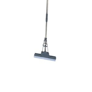 Sponge absorbent mop with a long, stretchable, and adjustable rod; features an extra-absorbent head for efficient cleaning, a lightweight design, and easy storage for everyday household use