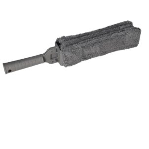 Effortlessly clean your heater duster with ultra-fine microfiber, highly absorbent and non-slip handle, ideal for dusting and removing hair across heater surfaces; includes replacement microfiber head. Colour: Grey Material: Plastic & Microfiber Size: 7.5cm x 6cm x 42cm