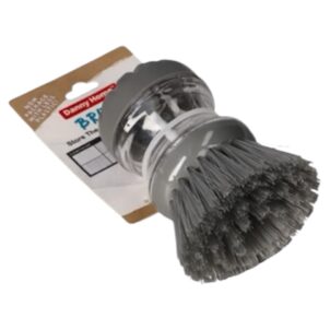 Practical pot scrubbing brush featuring a built-in soap dispenser that is easily squeezed, allowing for controlled soap release during cleaning; ideal for removing tough stains with effective scrubbing, making dishwashing faster and more efficient.