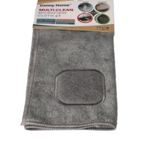 Microfiber cleaning cloth with a scrubber on the cloth. Ideal for wiping, shinning and much more. Colour: Grey Material: Microfiber Size: 30x40cm