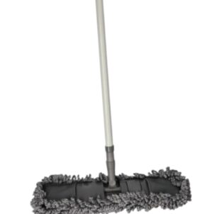 Microfiber braided mop with long, stretchable adjustable rod; extra absorbent, lightweight, and machine washable—perfect for removing dirt, dust, and crumbs to keep floors clean and easy to store. Colour: Frost & Grey Material: Stainless Steel & Plastic & Microfiber Size: 44.5cmx15cmx128.5cm