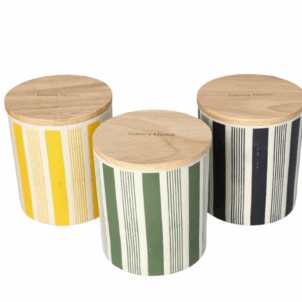 Set of 3 modern kitchen canisters with sleek, minimalist design, suitable for any kitchen décor