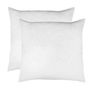 Two large Continental pillows in a twin pack, featuring crisp white covers and fluffy filling for added comfort, displayed on a neatly made bed.
