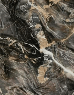Marble-look wallpaper in shades of dark grey with charcoal accents and touches of natural and soft grey, offering a modern and refined stone-like appearance.