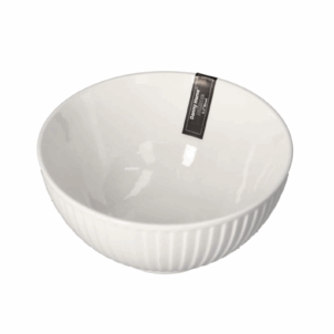 Modern glass salad bowl—perfect for serving fresh salads at dinner parties.