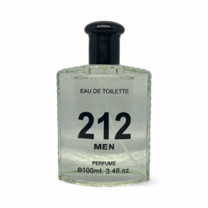 212 Men Eau de Toilette by Boos, presented in a modern silver cylinder bottle symbolizing urban sophistication