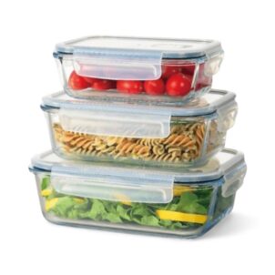 Durable set of three preservation bowls with airtight smart locking lids designed to keep food fresh and securely sealed.
