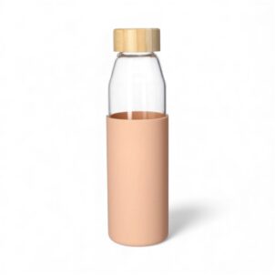 Borosilicate glass bottle designed for durability and thermal resistance, suitable for storing liquids safely.