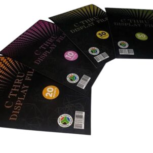 A4 display file with clear pages for easy viewing, available in 20, 30, or 50 pockets.