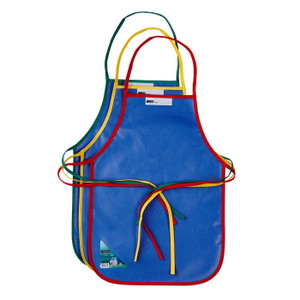 Children’s apron made from PVC material, easy to wipe clean after arts, crafts.