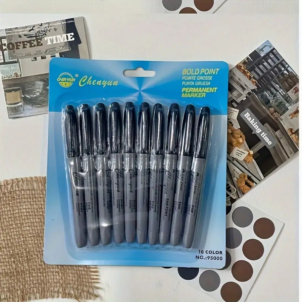 Set of black permanent markers.