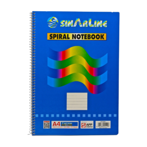 Spiral notebook with 50 lined sheets, spiral binding, and sturdy cover for everyday writing and note-taking.
