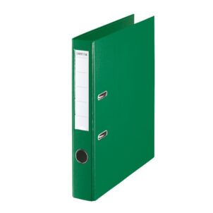 Sturdy A4 lever arch file, suitable for school, office, and personal document storage.