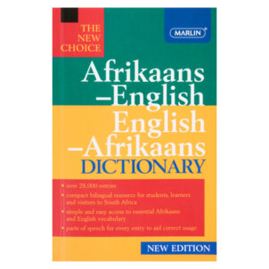 Bilingual Afrikaans and English dictionary for school purposes and student learning.
