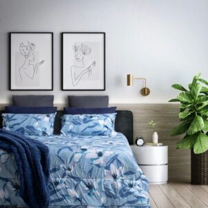 Soft microfibre comforter set available in double, queen, and king sizes.